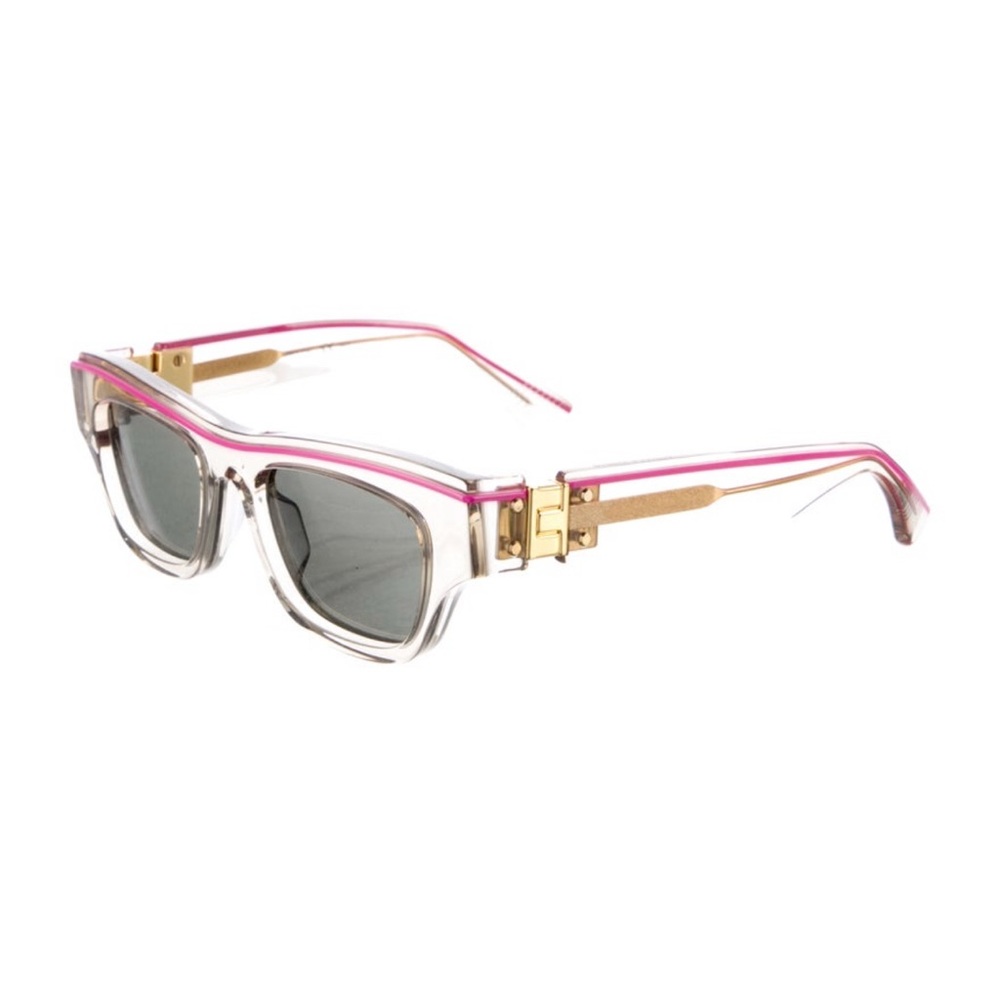 Bottega Veneta Clear and Pink Sunglasses